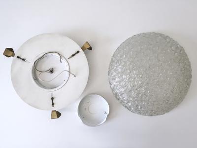  Leclaire Sch fer Amazing Mid Century Ice Glass Flush Mount or Sconce by Leclaire Sch fer 1960s