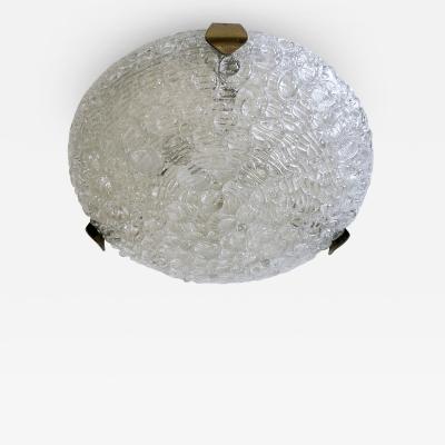  Leclaire Sch fer Amazing Mid Century Ice Glass Flush Mount or Sconce by Leclaire Sch fer 1960s