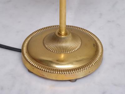  Leco Leco Brass Table Lamp with White Opal Glass Globe Sweden 1960s