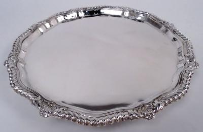  Lee Wigfull Antique English Georgian Sterling Silver Salver 1921