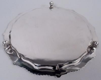  Lee Wigfull Antique English Georgian Sterling Silver Salver 1921