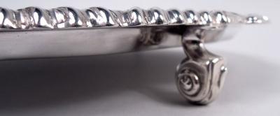  Lee Wigfull Antique English Georgian Sterling Silver Salver 1921