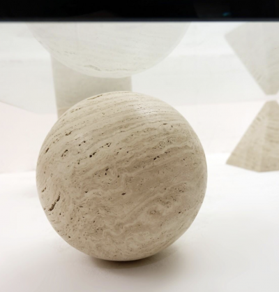  Lella Massimo Vignelli Mid Century Metaphora Coffee Table by Massimo and Lella Vignelli Travertine