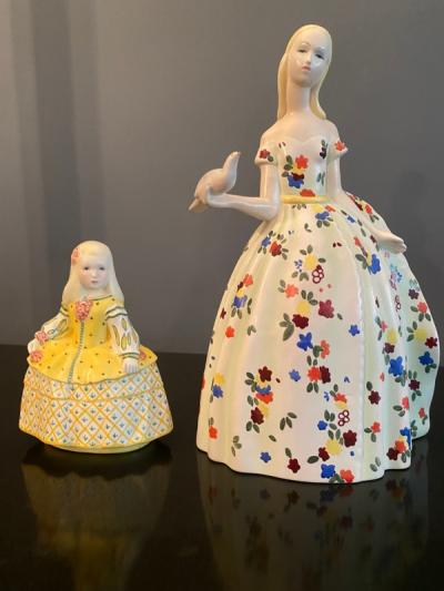  Lenci LENCI LOVELY WOMAN WITH DOVE CERAMIC FIGURE