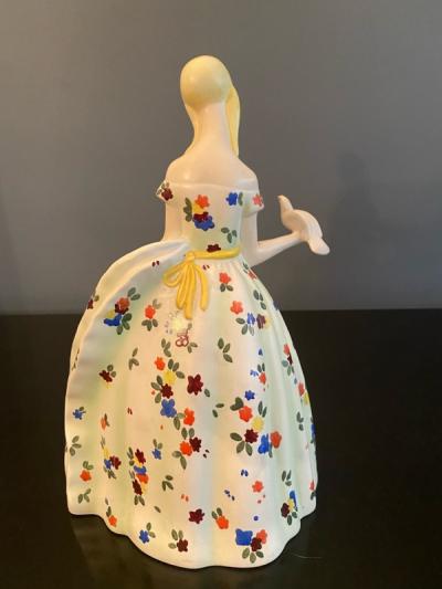  Lenci LENCI LOVELY WOMAN WITH DOVE CERAMIC FIGURE