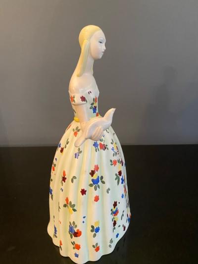  Lenci LENCI LOVELY WOMAN WITH DOVE CERAMIC FIGURE