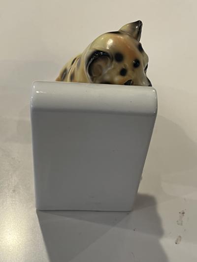  Lenci MID CENTURY BABY LEOPARD CERAMIC BOOKENDS