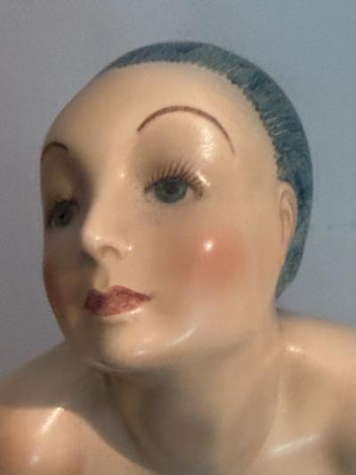  Lenci RARE MERMAID CHILD SEA TURTLE CERAMIC FIGURES BY HELEN KONIG SCAVINI FOR LENCI
