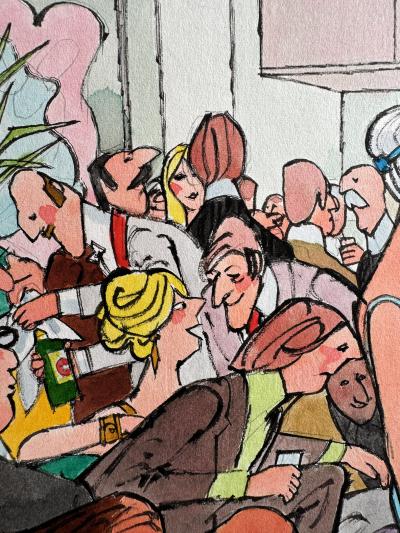  Leo Dink Siegel Threesome Swingers 1970s cocktail party Playboy Cartoon