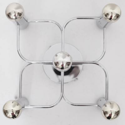  Leola 1 of 2 Chrome Five Light Flush Mount Wall or Ceiling Lamp by Leola