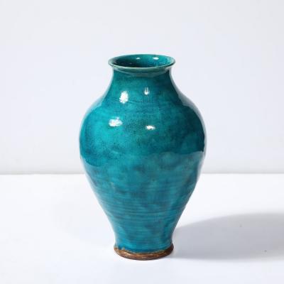  Leon Volkmar Art Deco Egyptian Faience Glaze Vase Signed Leon Volkmar for Durant Kilns