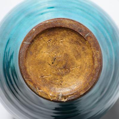  Leon Volkmar Art Deco Egyptian Faience Glaze Vase Signed Leon Volkmar for Durant Kilns