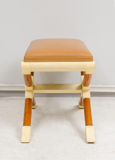  Lerebours Bespoke Bespoke Pair of Georgetta Parchment X Frame Benches