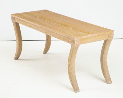  Lerebours Bespoke Custom Cerused Oak Bench Cocktail Table on Sabre Legs
