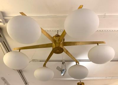  Lerebours Bespoke Custom Mid Century Six light Fixture