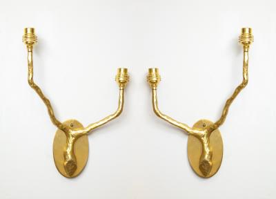  Lerebours Bespoke Pair of Custom Arbre Brass Sconces