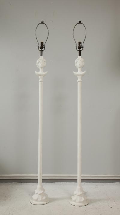  Lerebours Bespoke Pair of Custom Gio Plaster Floor Lamps