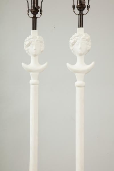  Lerebours Bespoke Pair of Custom Gio Plaster Floor Lamps
