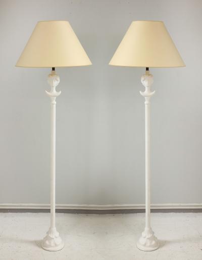  Lerebours Bespoke Pair of Custom Gio Plaster Floor Lamps