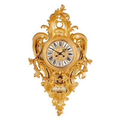  Lerolle Fr res Gilt bronze Cartel Clock and Barometer set by Lerolle Fr res