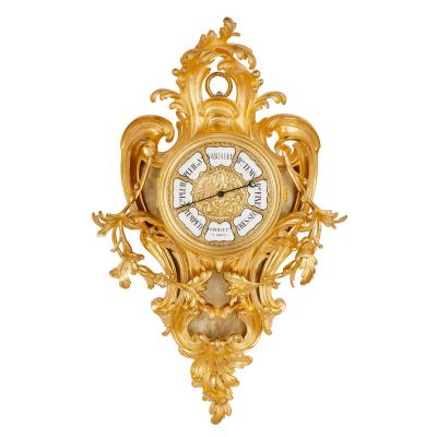  Lerolle Fr res Gilt bronze Cartel Clock and Barometer set by Lerolle Fr res