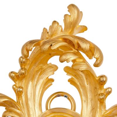  Lerolle Fr res Gilt bronze Cartel Clock and Barometer set by Lerolle Fr res