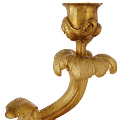 Lerolle Fr res Napoleon III period three piece gilt bronze clock set by Lerolle Fr res