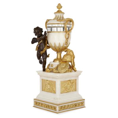  Leroy Paris Neoclassical style circular movement mantel clock by Leroy Cie