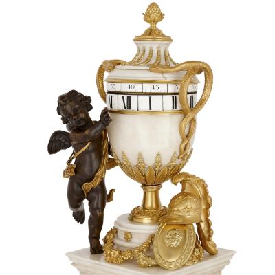  Leroy Paris Neoclassical style circular movement mantel clock by Leroy Cie