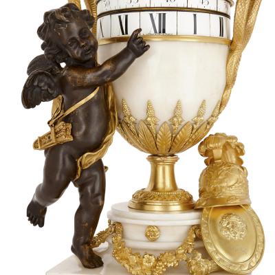  Leroy Paris Neoclassical style circular movement mantel clock by Leroy Cie