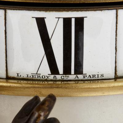  Leroy Paris Neoclassical style circular movement mantel clock by Leroy Cie