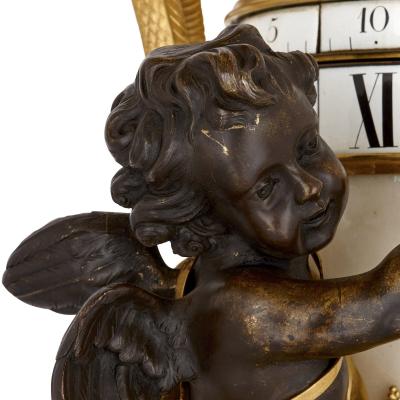  Leroy Paris Neoclassical style circular movement mantel clock by Leroy Cie