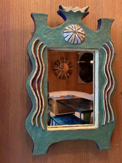  Les Argonautes Ceramic Mirror by les Argonautes France 1960s