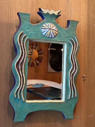  Les Argonautes Ceramic Mirror by les Argonautes France 1960s