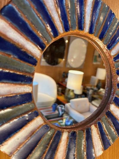  Les Argonautes Ceramic Mirror by les Argonautes France 1960s