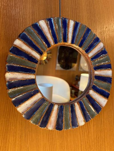  Les Argonautes Ceramic Mirror by les Argonautes France 1960s