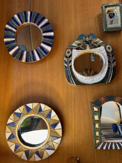  Les Argonautes Ceramic Mirror by les Argonautes France 1960s