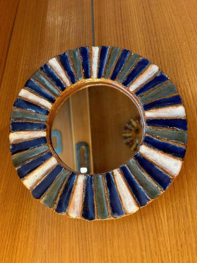  Les Argonautes Ceramic Mirror by les Argonautes France 1960s