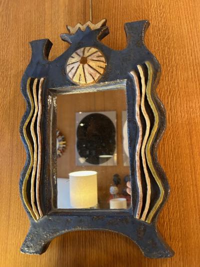  Les Argonautes Ceramic Mirror by les Argonautes France 1960s