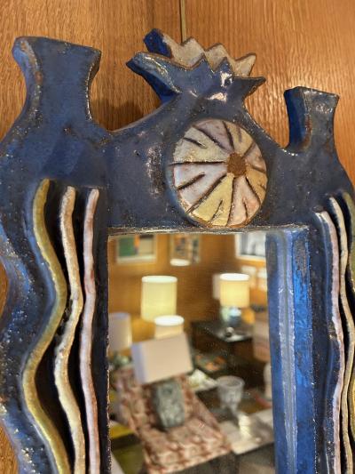 Les Argonautes Ceramic Mirror by les Argonautes France 1960s