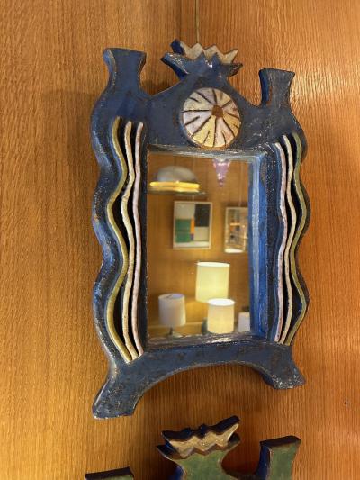  Les Argonautes Ceramic Mirror by les Argonautes France 1960s