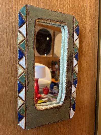  Les Argonautes Ceramic Mirror by les Argonautes France 1960s