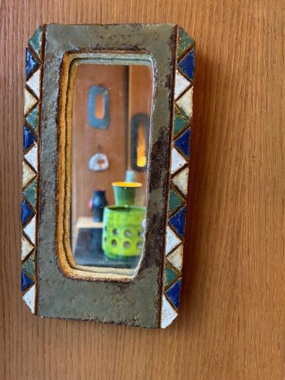  Les Argonautes Ceramic Mirror by les Argonautes France 1960s