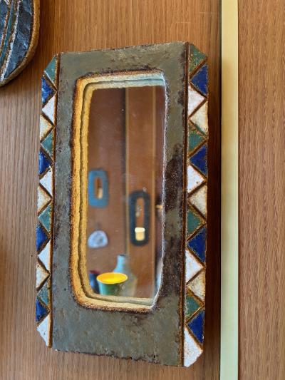  Les Argonautes Ceramic Mirror by les Argonautes France 1960s