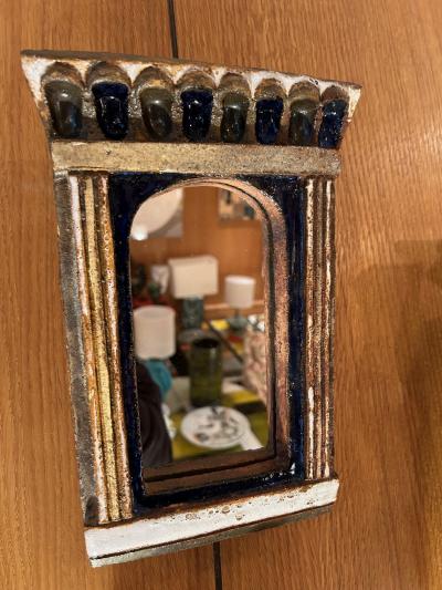  Les Argonautes Ceramic Mirror by les Argonautes France 1960s