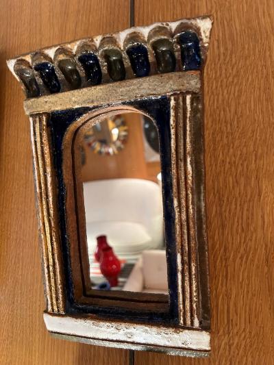  Les Argonautes Ceramic Mirror by les Argonautes France 1960s