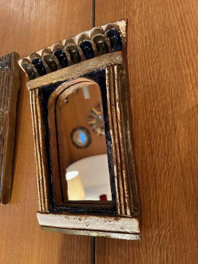  Les Argonautes Ceramic Mirror by les Argonautes France 1960s