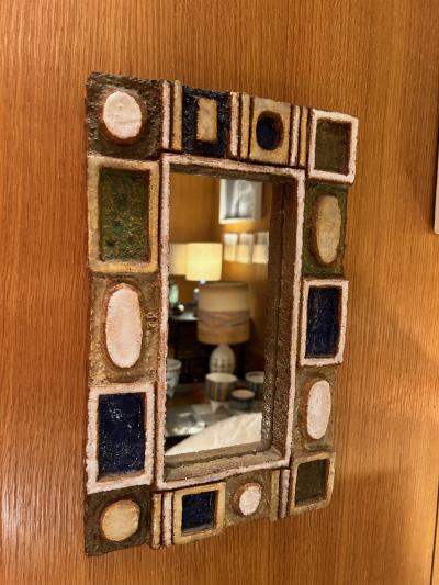  Les Argonautes Ceramic Mirror by les Argonautes France 1960s