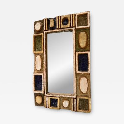  Les Argonautes Ceramic Mirror by les Argonautes France 1960s