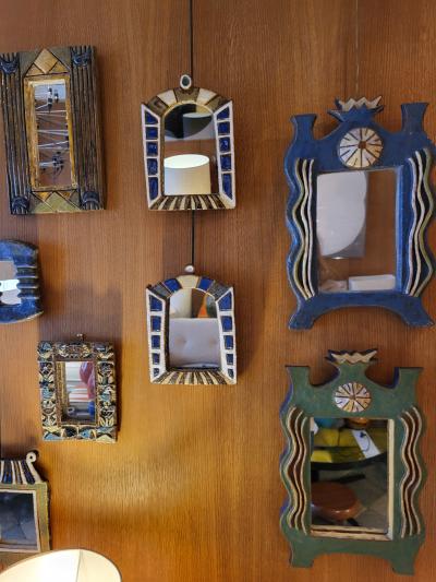  Les Argonautes Ceramic Mirror by les Argonautes France 1960s